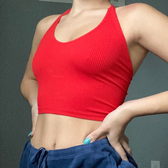 urban outfitters red halter top